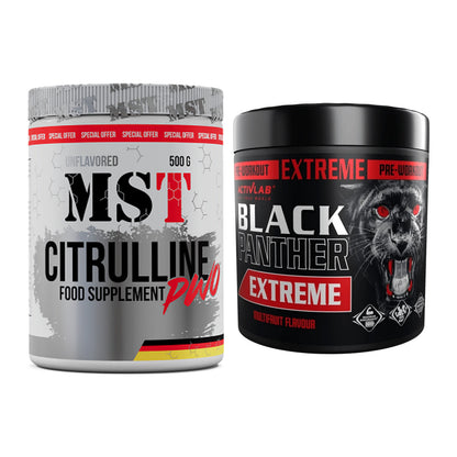 Pump-Set: MST Citrulline Malat 500g + Activlab Black Panther EXTREME – alle enthaltenen Artikel