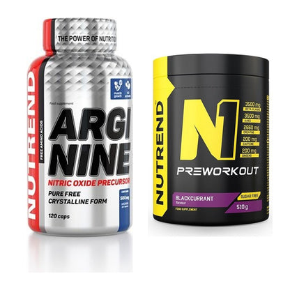 NUTREND Pump-Set: Arginine + N1 Preworkout 510g (Blackcurrant) – alle enthaltenen Artikel