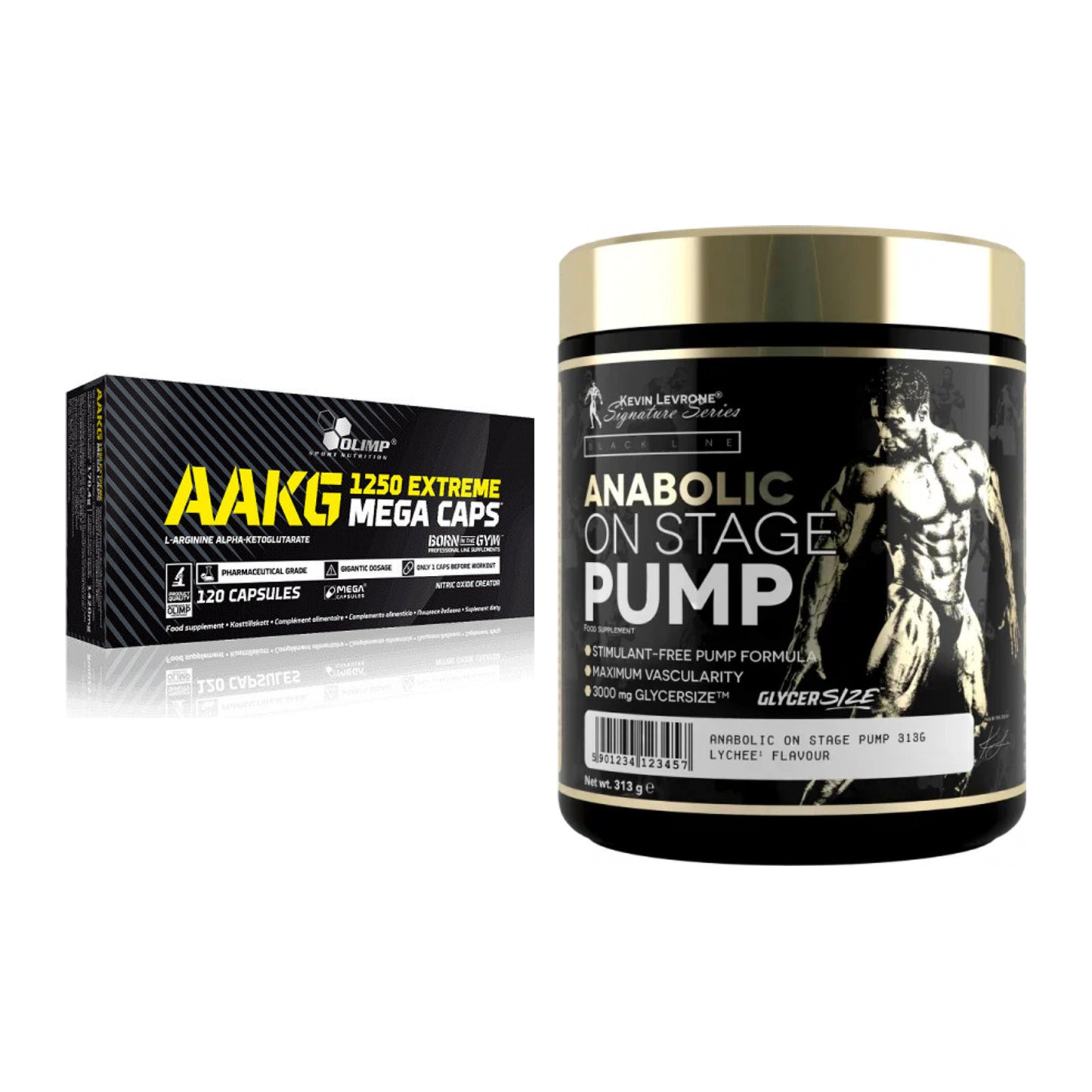 Pump-Set: Olimp AAKG Extreme Mega Caps + Kevin Levrone Anabolic – alle enthaltenen Artikel