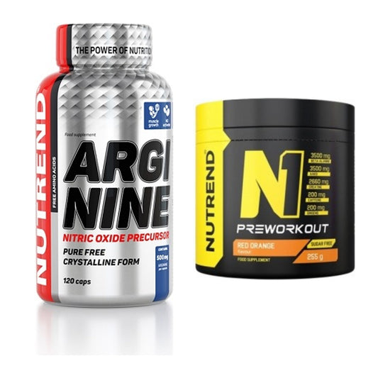 Pump-Set: Nutrend Arginine + Nutrend N1 Preworkout 255g NEU – alle enthaltenen Artikel