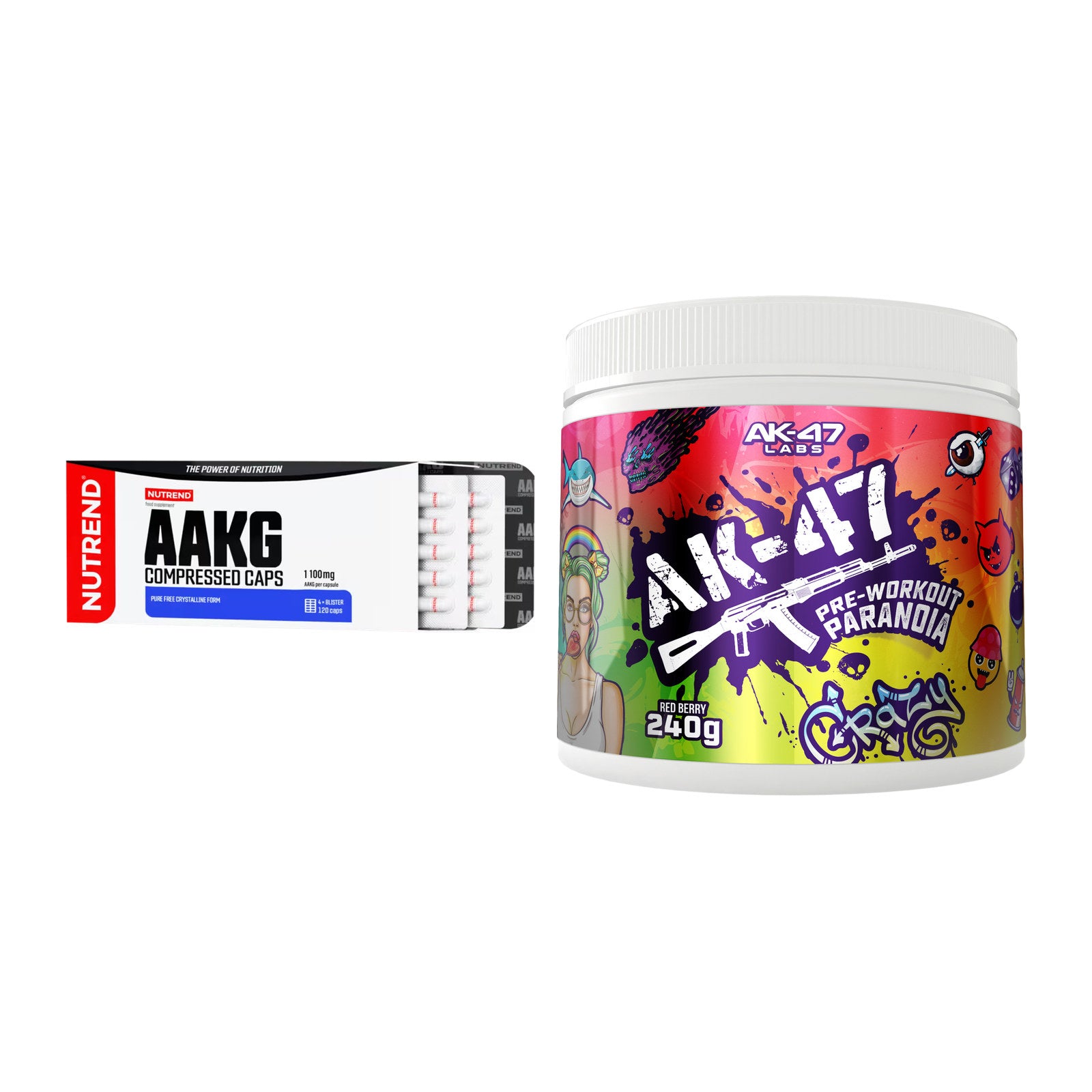 Pump-Set: Nutrend AAKG Compressed + AK47 Labs Pre-Workout – alle enthaltenen Artikel