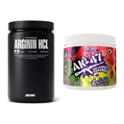 Pump-Set: Big Zone L-Arginin + AK47 Labs Pre-Workout Paranoia – alle enthaltenen Artikel