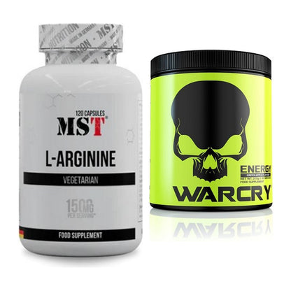 Pump-Set: MST L-Arginine 120 Kaps. + Genius Nutrition Warcry Energy – alle enthaltenen Artikel