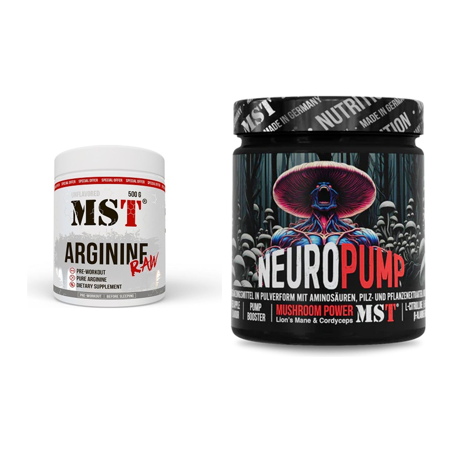 Pump-Set: MST Arginine RAW + MST NeuroPump – alle enthaltenen Artikel