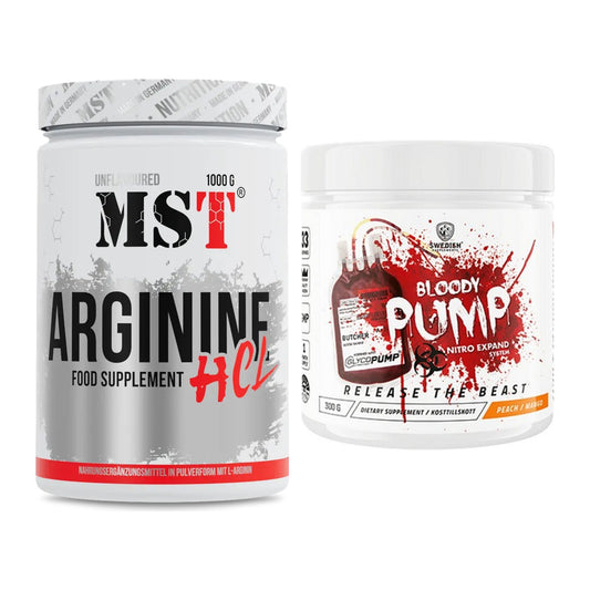 Pump-Set: MST Arginine HCL + Swedish Supplements Bloody Pump – alle enthaltenen Artikel
