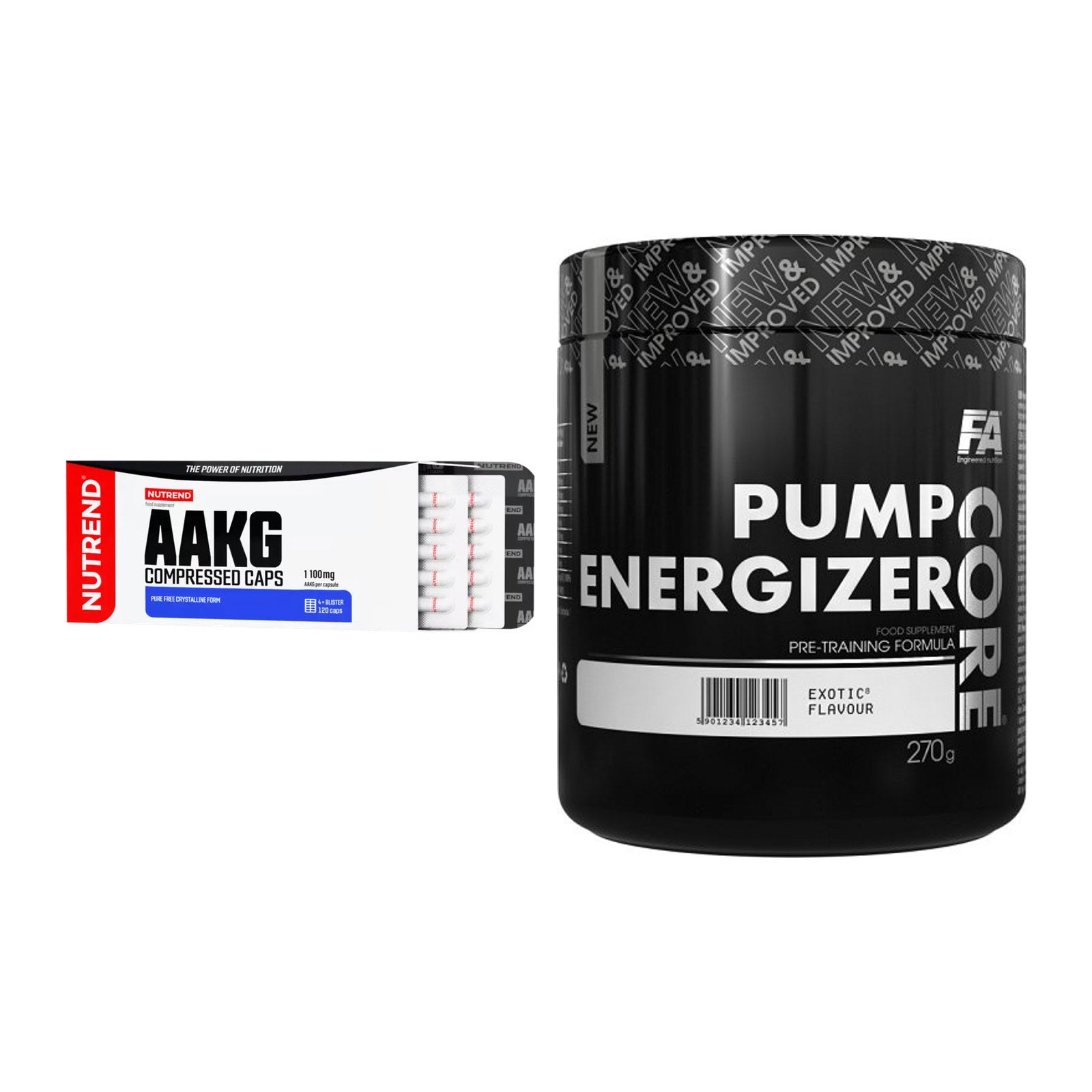 Pump-Set: Nutrend AAKG Compressed + FA Nutrition Core Pump – alle enthaltenen Artikel