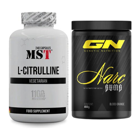 Pump-Set: MST Citrulline + GN Narc Pump 460g (Blood Orange) – alle enthaltenen Artikel