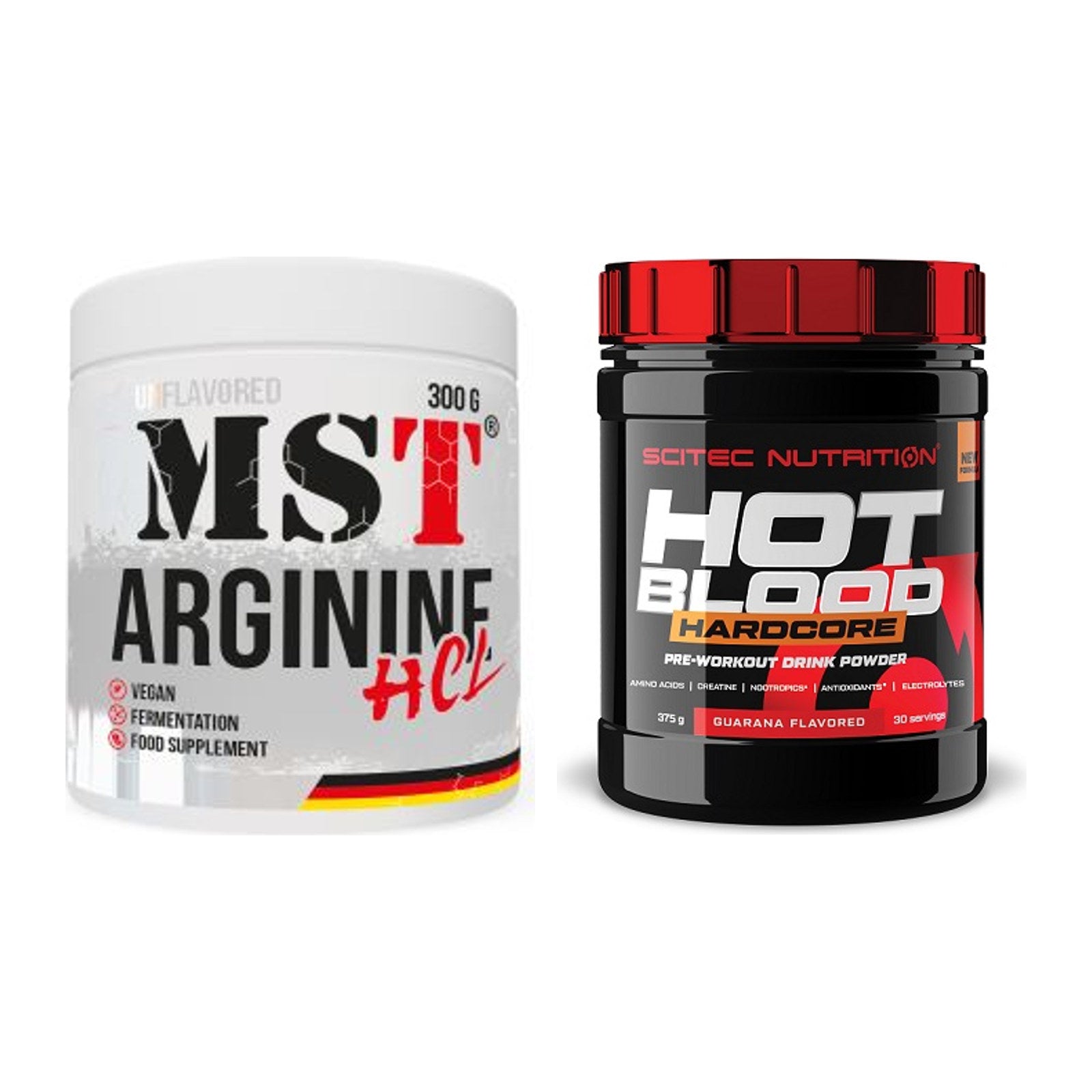Pump-Set: MST Arginine HCL + Scitec Hot Blood Hardcore – alle enthaltenen Artikel