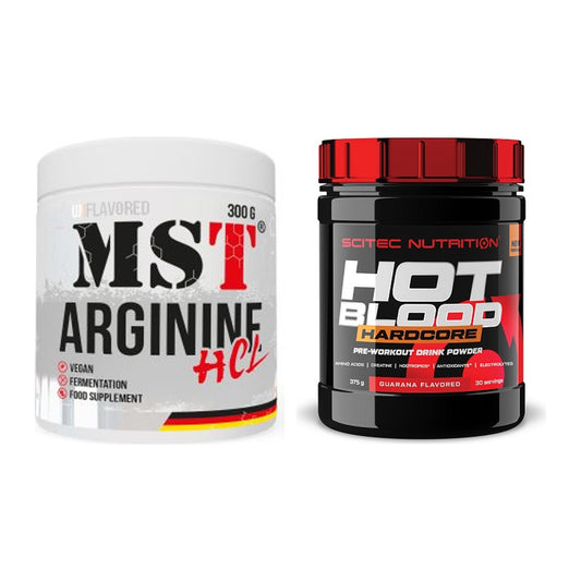 Pump-Set: MST Arginine HCL + Scitec Hot Blood Hardcore – alle enthaltenen Artikel