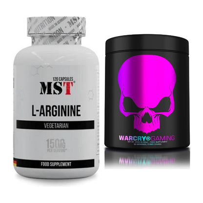 Pump-Set: MST L-Arginine 120 Kaps. + Genius Nutrition Warcry Gaming – alle enthaltenen Artikel