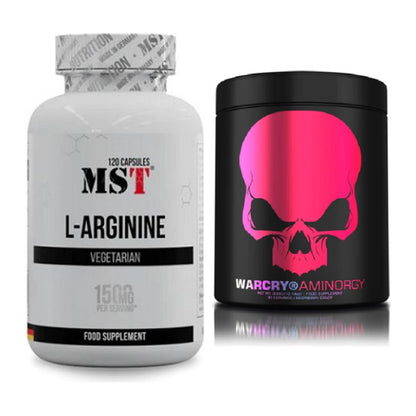 Pump-Set: MST L-Arginine 120 Kaps. + Genius Nutrition Warcry AminoRGY – alle enthaltenen Artikel