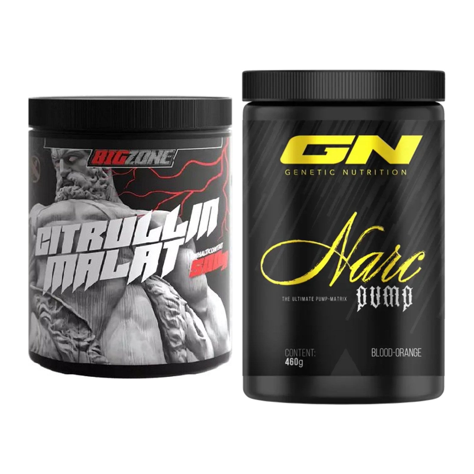 Pump-Set: Big Zone Citrullin Malat + GN Narc Pump 460g (Blood Orange) – alle enthaltenen Artikel