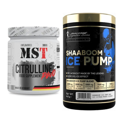 Pump-Set: MST Citrulline Malat 300g + Kevin Levrone Shaaboom Ice Pump – alle enthaltenen Artikel