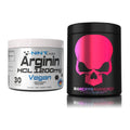 Pump-Set: NNT Arginin HCL 1200 mg + Genius Nutrition Warcry AminoRGY – alle enthaltenen Artikel