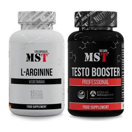 MST Pump-Set: L-Arginine 120 Kaps. + Testo Booster Professional – alle enthaltenen Artikel