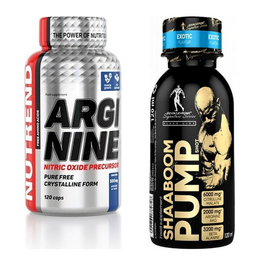 Pump-Set: Nutrend Arginine + Kevin Levrone Shaaboom Pump Shot – alle enthaltenen Artikel