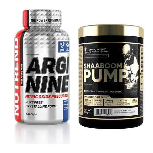 Pump-Set: Nutrend Arginine + Kevin Levrone Shaaboom Pump 385g – alle enthaltenen Artikel