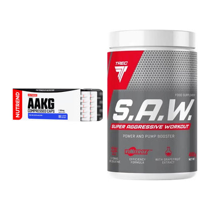 Pump-Set: Nutrend AAKG Compressed Kapseln + Trec Nutrition SAW Booster – alle enthaltenen Artikel