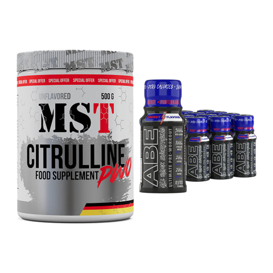 Pump-Set: MST Citrulline Malat 500g + Applied ABE Pre-Workout SHOTS – alle enthaltenen Artikel