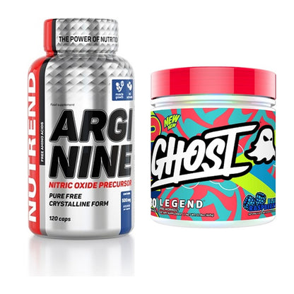 Pump-Set: Nutrend Arginine + Ghost Legend V4 30 Serv. – alle enthaltenen Artikel