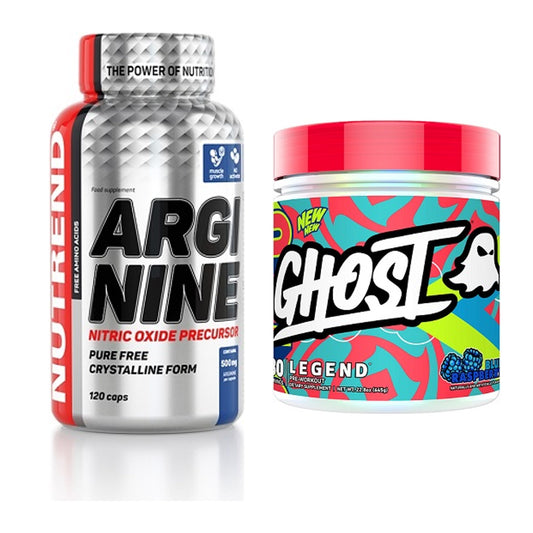 Pump-Set: Nutrend Arginine + Ghost Legend V4 30 Serv. – alle enthaltenen Artikel