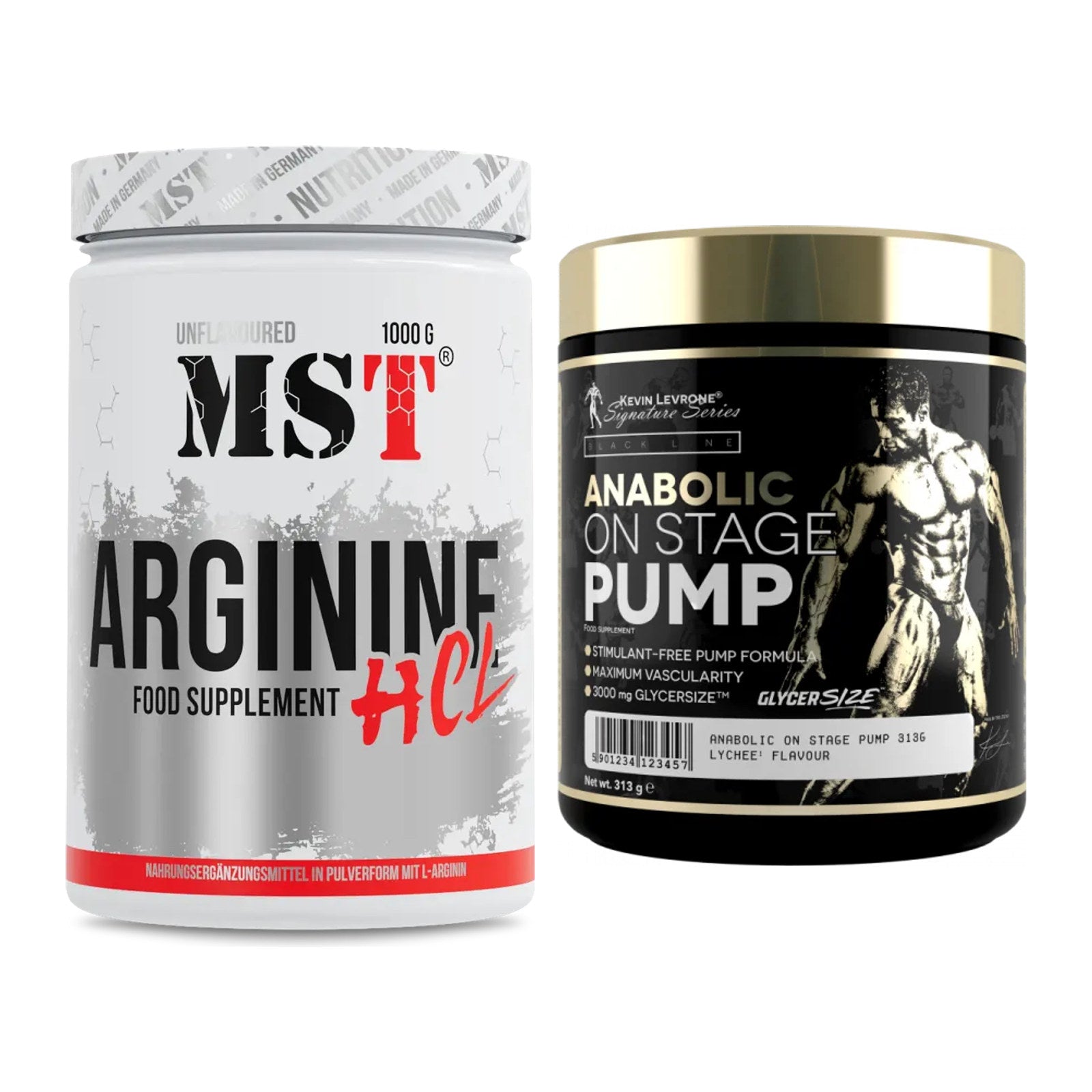 Pump-Set: MST Arginine HCL + Kevin Levrone Anabolic On Stage – alle enthaltenen Artikel