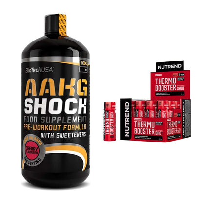 Pump-Set: BioTech AAKG Shock Extreme + Nutrend Thermobooster Shot – alle enthaltenen Artikel