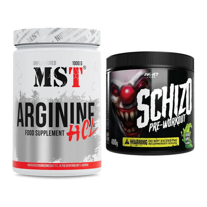 Pump-Set: MST Arginine HCL + AK47 Labs Schizo Pre-Workout 400g – alle enthaltenen Artikel