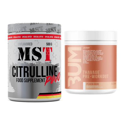 Pump-Set: MST Citrulline Malat 500g + RAW Nutrition CBUM Thavage – alle enthaltenen Artikel