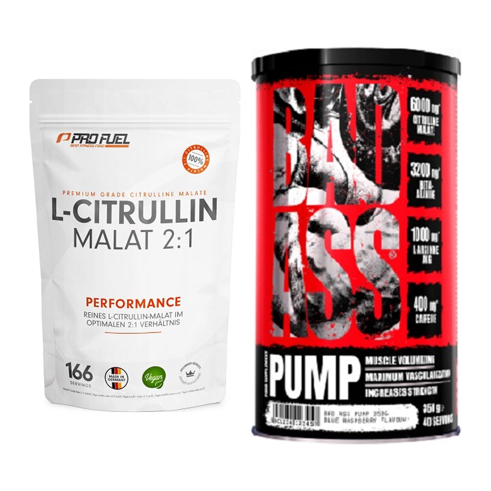 Pump-Set: ProFuel L-Citrullin Malat + BAD ASS Pump – alle enthaltenen Artikel