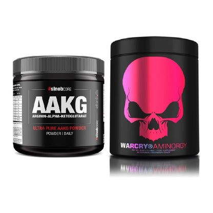 Pump-Set: Sinob Core Arginin AAKG + Genius Nutrition Warcry – alle enthaltenen Artikel