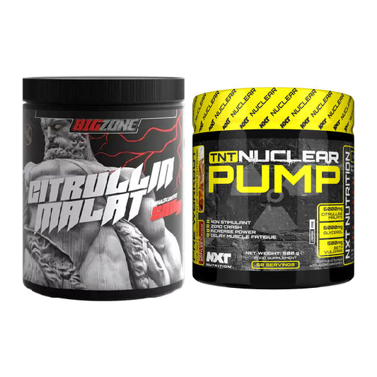 Pump-Set: Big Zone Citrullin Malat + NXT Nutrition TNT Nuclear Pump – alle enthaltenen Artikel