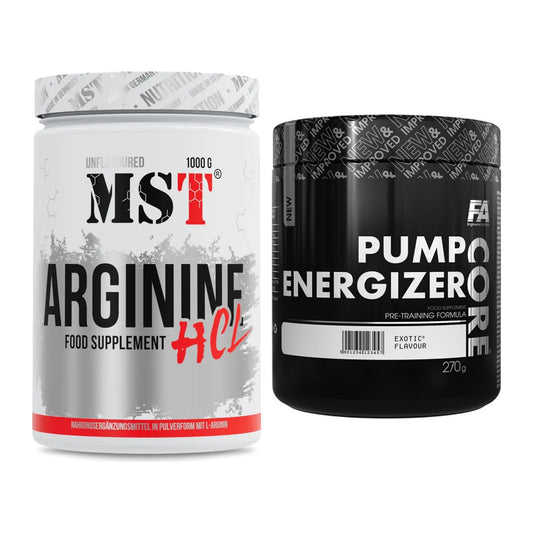 Pump-Set: MST Arginine HCL + FA Nutrition Core Pump Energizer – alle enthaltenen Artikel