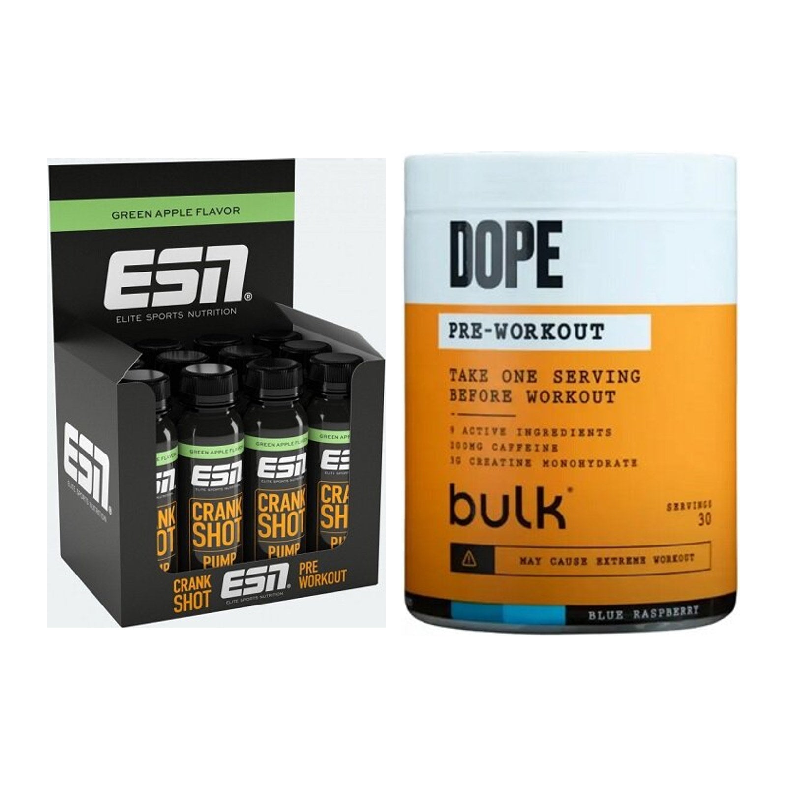 Booster-Trainingsvorrat: ESN Crank Pump Shot – 60 Tage, 78 Portionen – alle enthaltenen Artikel