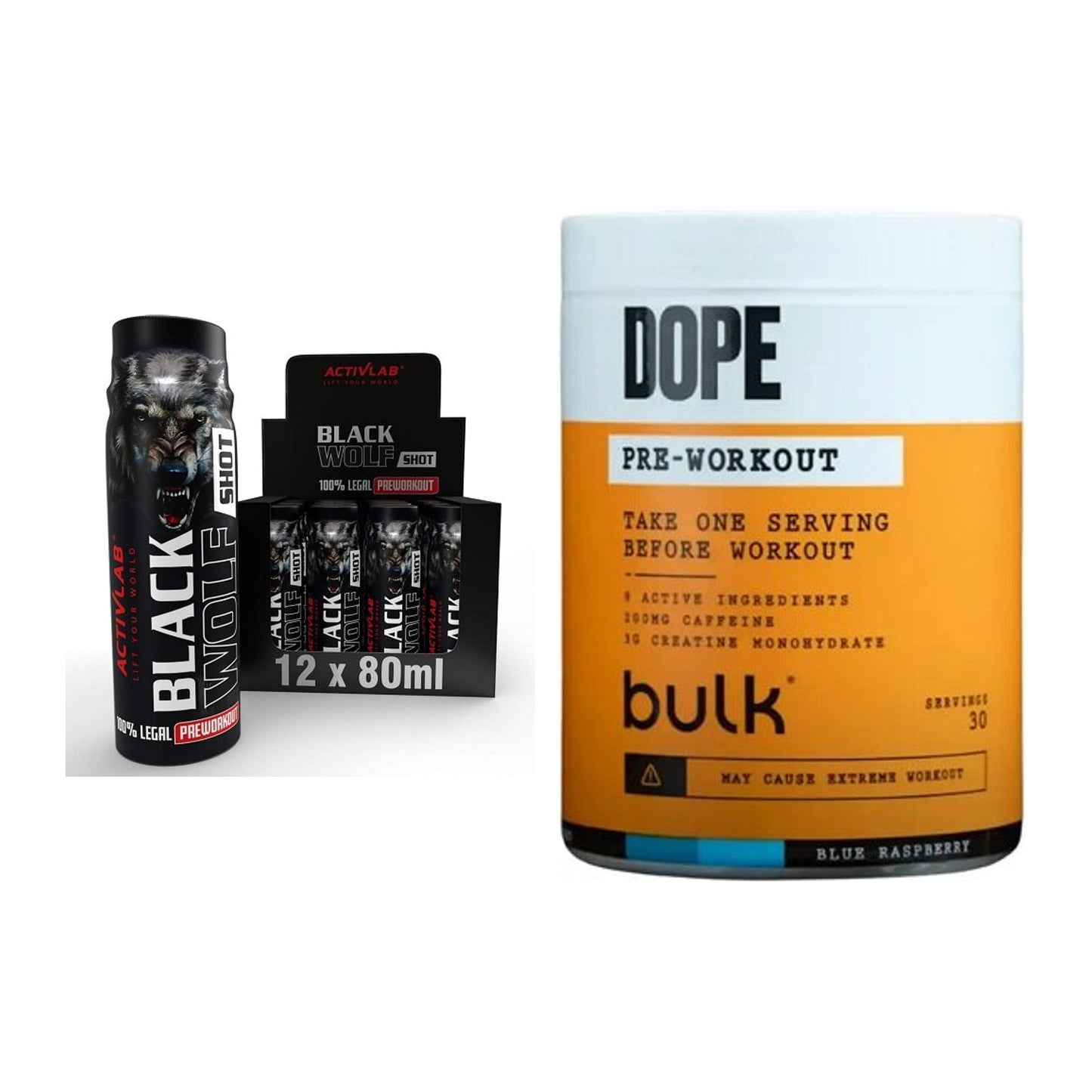 Booster-Trainingsvorrat: Activlab Black Wolf – 60 Tage, 78 Portionen – alle enthaltenen Artikel