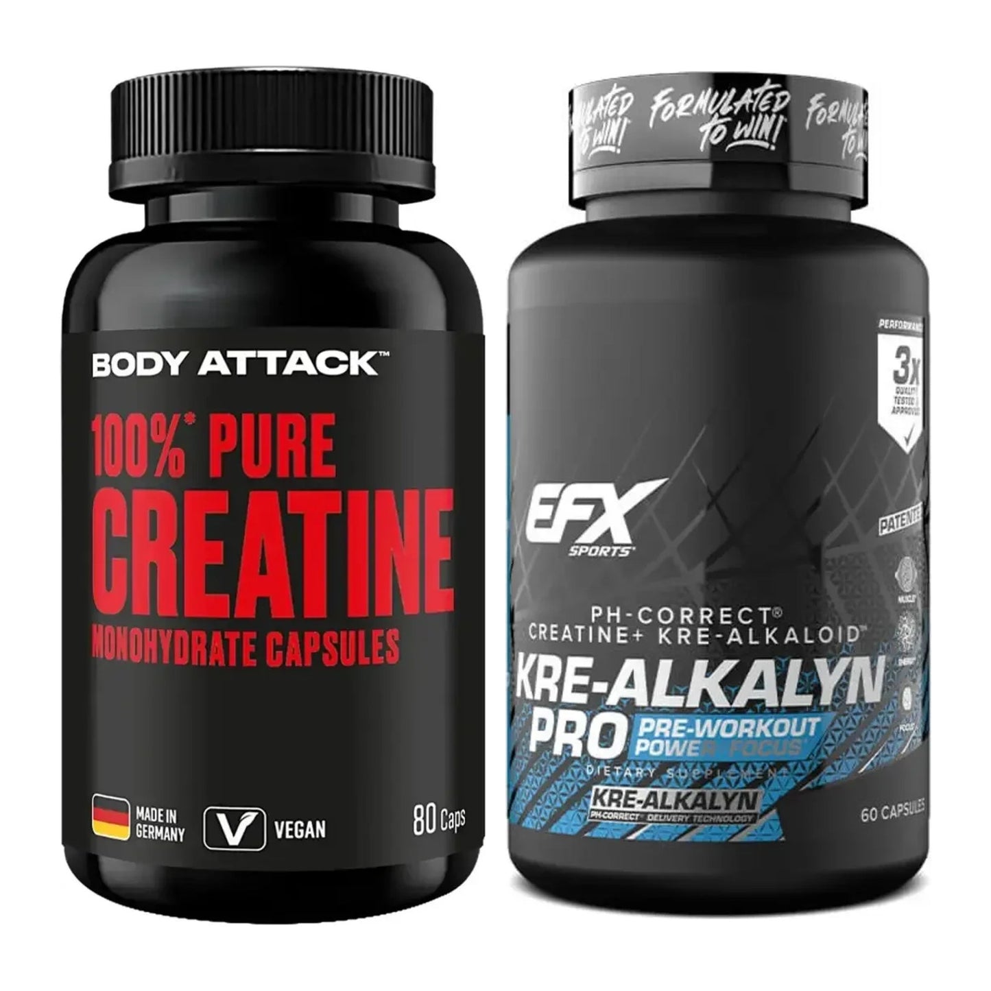 Creatin-Halbjahresvorrat: Body Attack 100% – 180 Tage, 220 Kapseln – alle enthaltenen Artikel