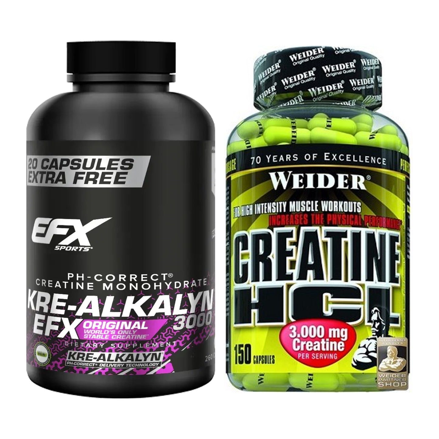 Creatin-Jahresvorrat: EFX Kre-Alkalyn 3000 – 365 Tage, 410 Kapseln – alle enthaltenen Artikel