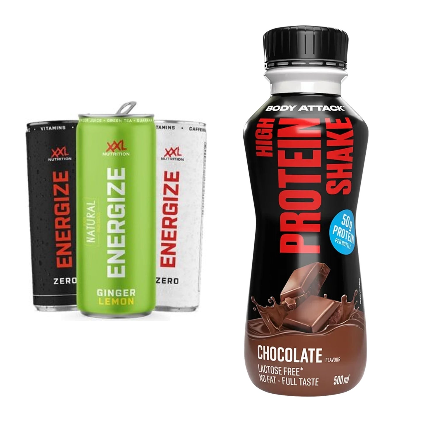 Drinks-Quartalsration: XXL Nutrition Energize! – 90 Tage, 96 Portionen – alle enthaltenen Artikel