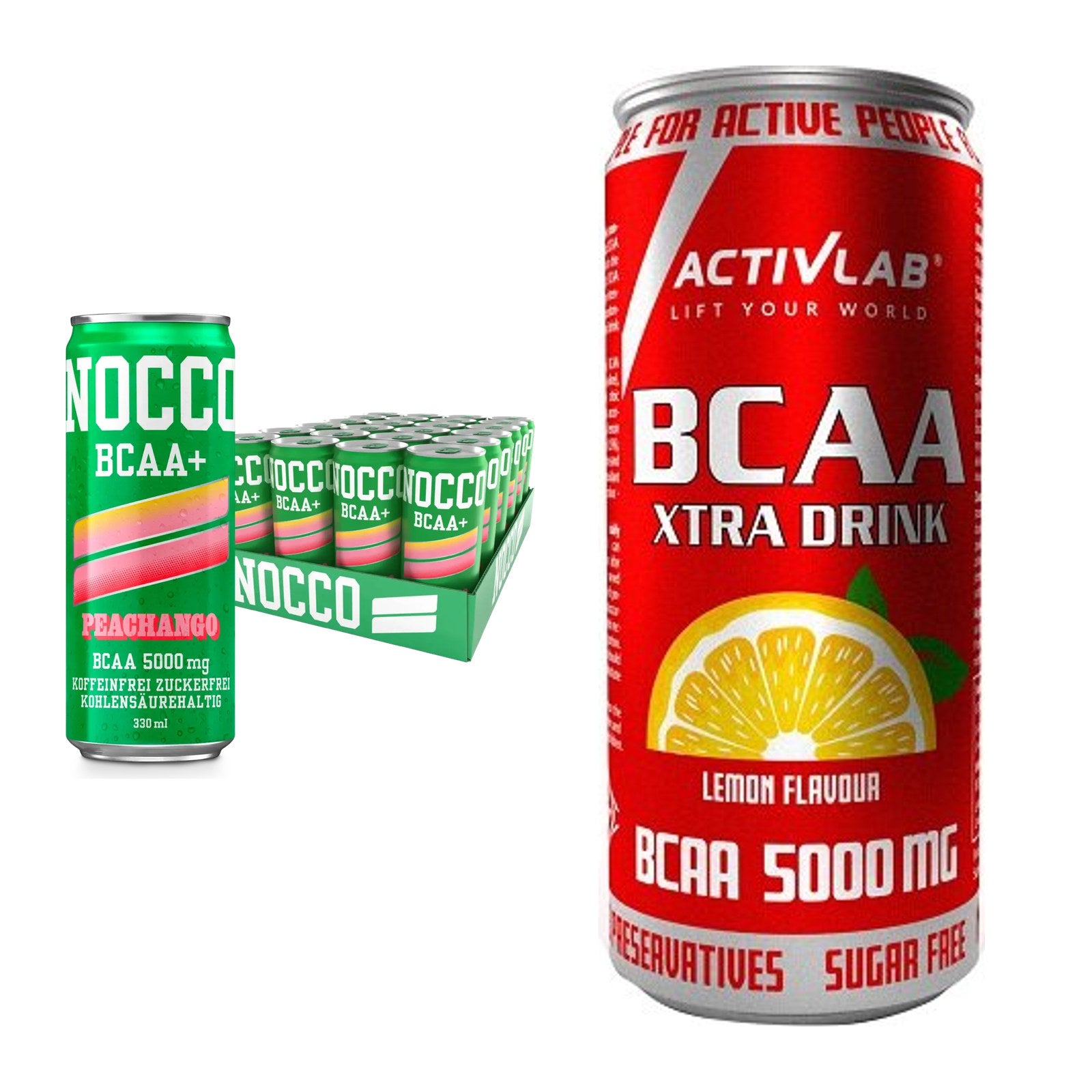 EAA-Quartalsvorrat: Nocco BCAA Drink 24 x 330 – 90 Tage, 96 Portionen – alle enthaltenen Artikel