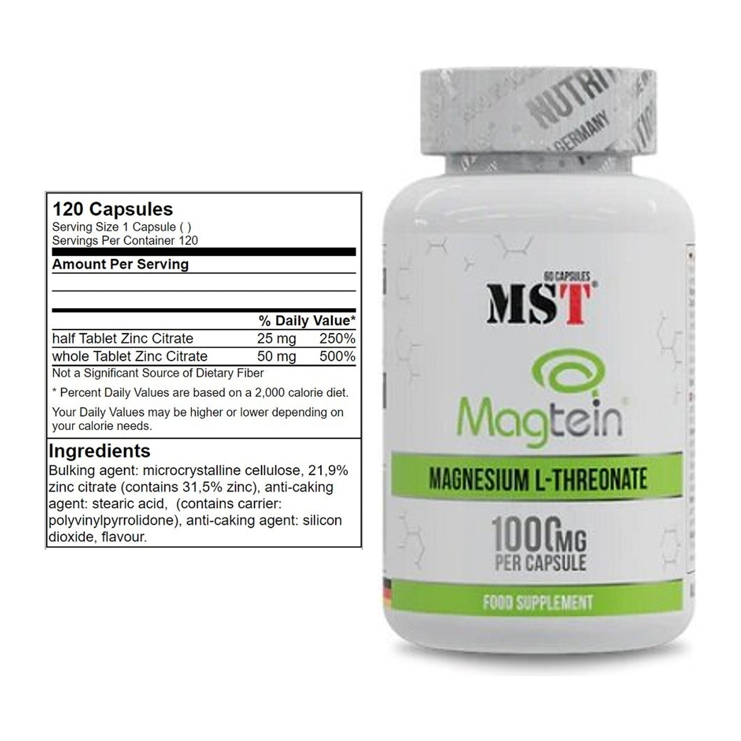 Kapsel-Jahresvorrat: GN Zinc Citrate 120 – 365 Tage, 420 Tabletten – alle enthaltenen Artikel