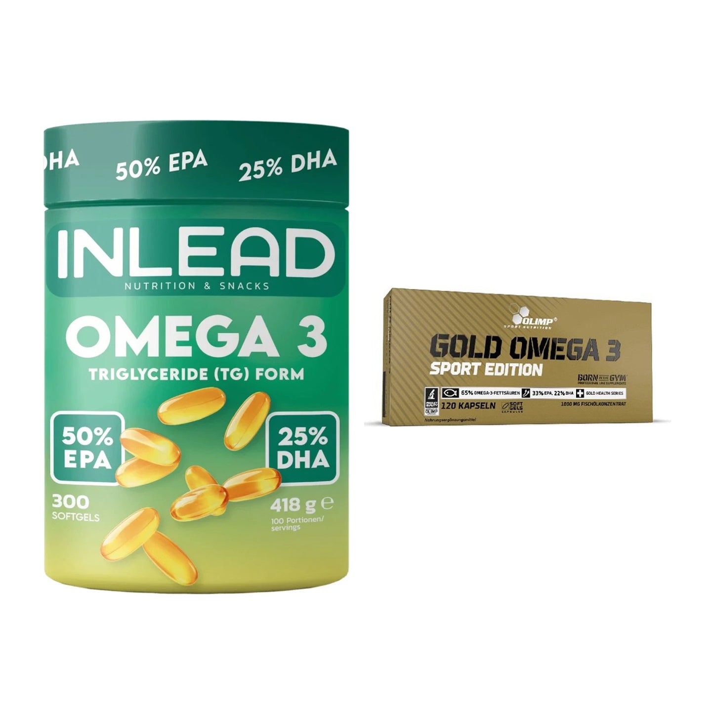 Omega-3-Jahresvorrat: INLEAD Omega-3 – 365 Tage, 420 Kapseln – alle enthaltenen Artikel