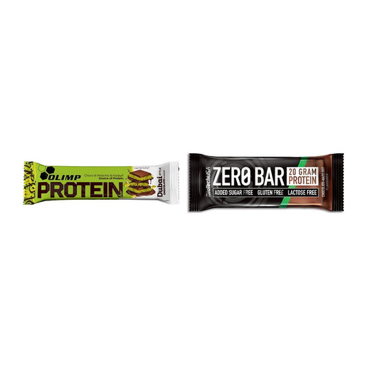 Riegel-Monatsration XXL: Olimp Protein Bar Dubai – 30 Tage, 70 Riegel – alle enthaltenen Artikel