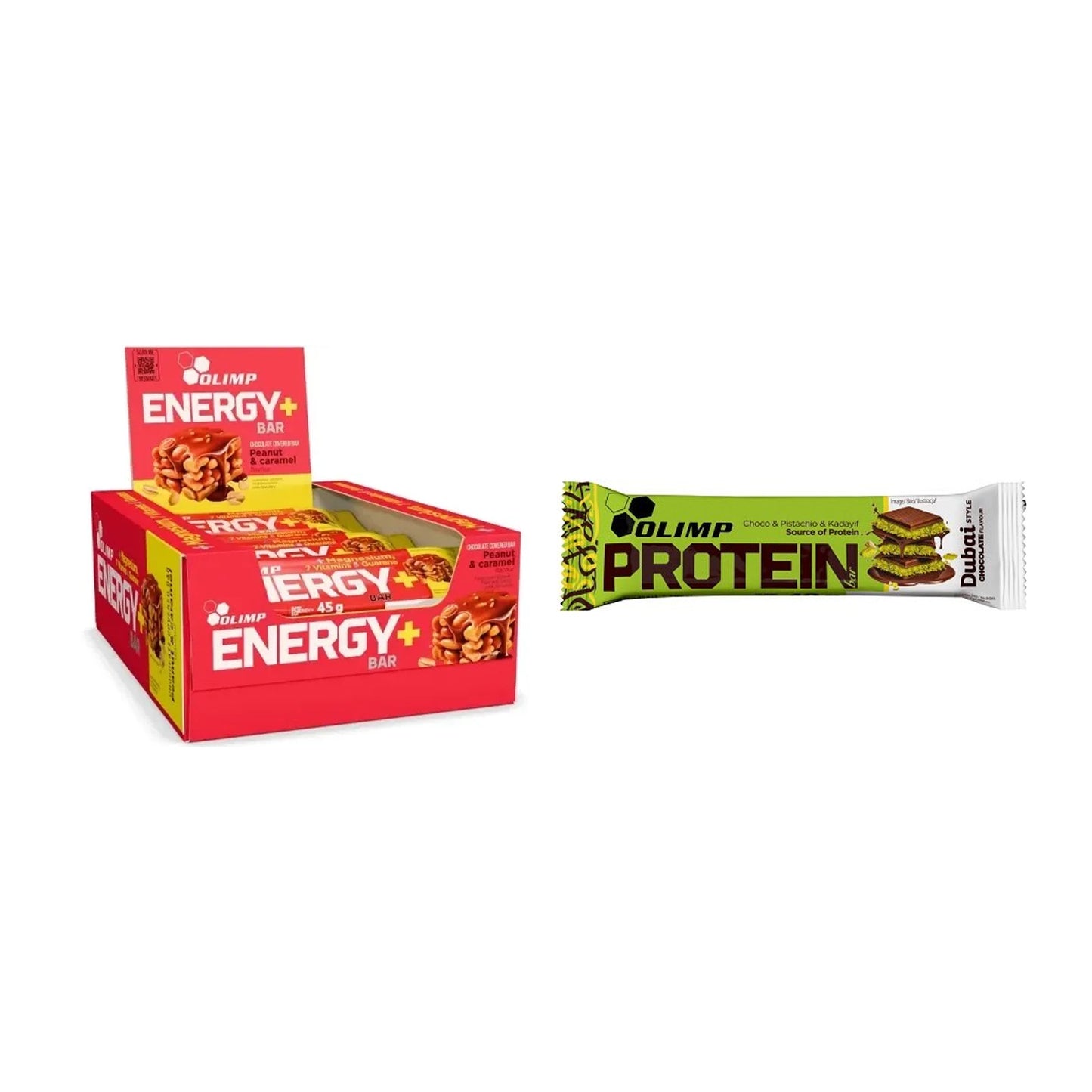 Riegel-Monatsration XXL: Olimp Energy+ Bar – 30 Tage, 65 Riegel – alle enthaltenen Artikel