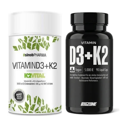 Vitamin-D-Jahresvorrat: Sinob Vitamin D3 + K2 – 365 Tage, 450 Kapseln – alle enthaltenen Artikel
