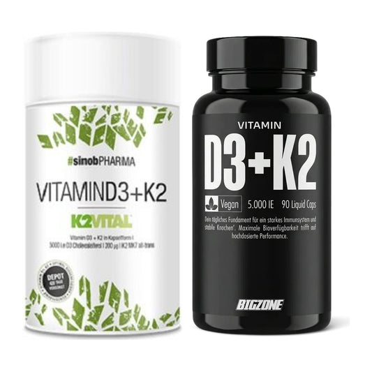 Vitamin-D-Jahresvorrat: Sinob Vitamin D3 + K2 – 365 Tage, 450 Kapseln – alle enthaltenen Artikel