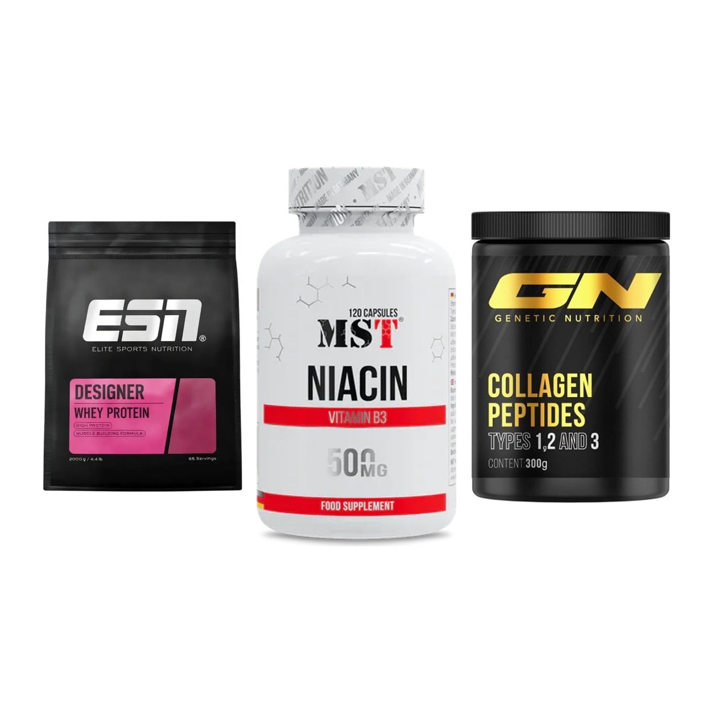 Regenerations-Set: ESN Designer + MST Niacin + GN Peptan – alle enthaltenen Artikel