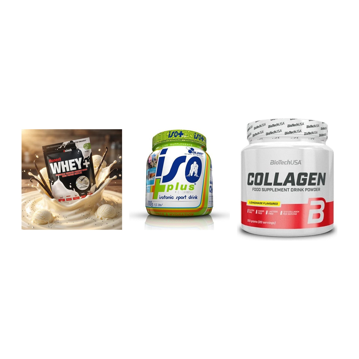 Regenerations-Set: Sinob Honest + Olimp Iso Plus + BioTech Collage – alle enthaltenen Artikel