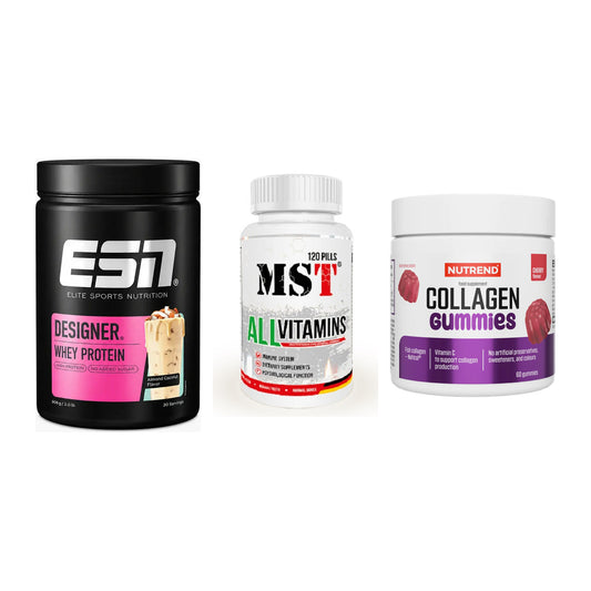 Regenerations-Set: ESN Designer + MST All Vitamin + Nutrend Collage – alle enthaltenen Artikel