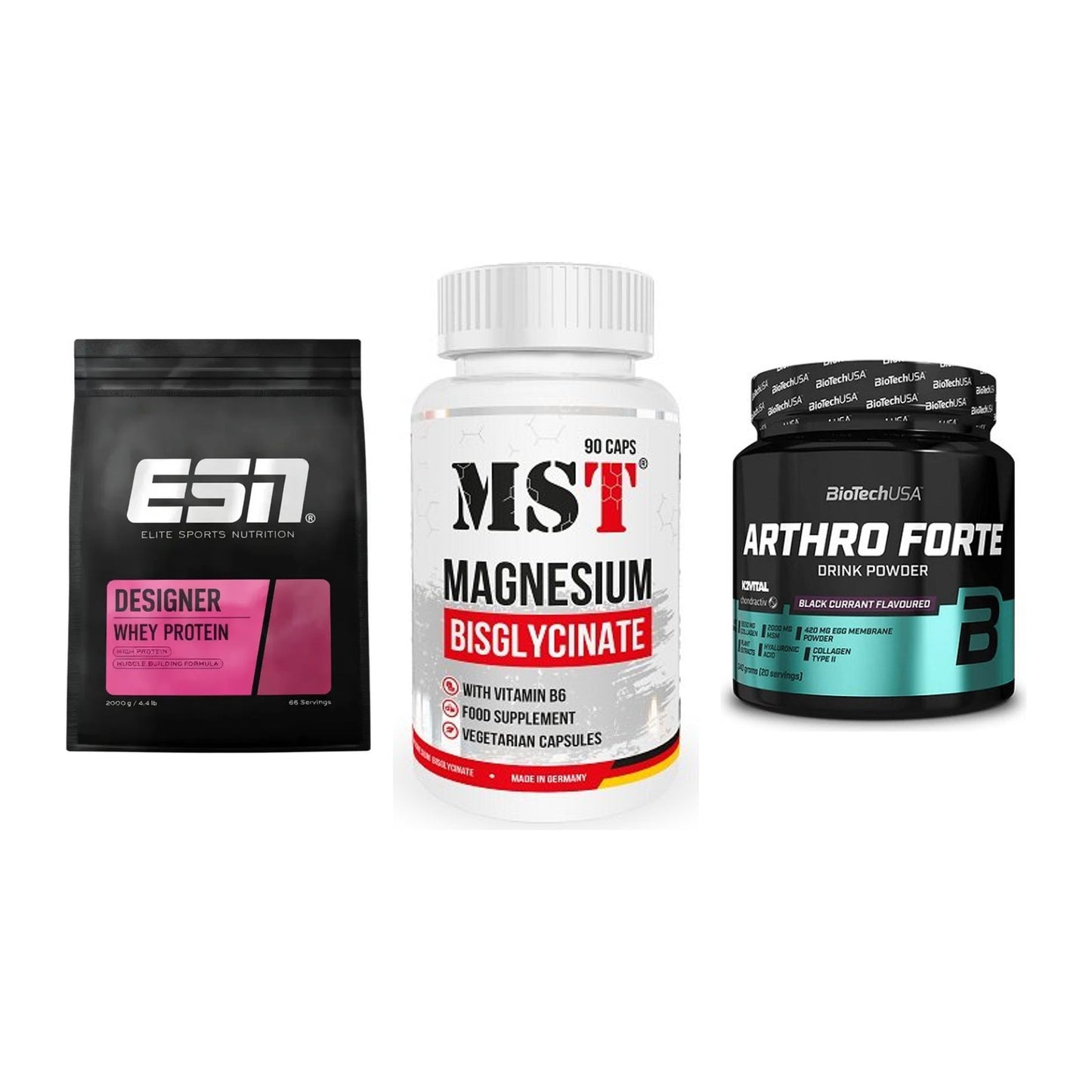 Regenerations-Set: ESN Designer + MST Magnesium + BioTech Arthro – alle enthaltenen Artikel