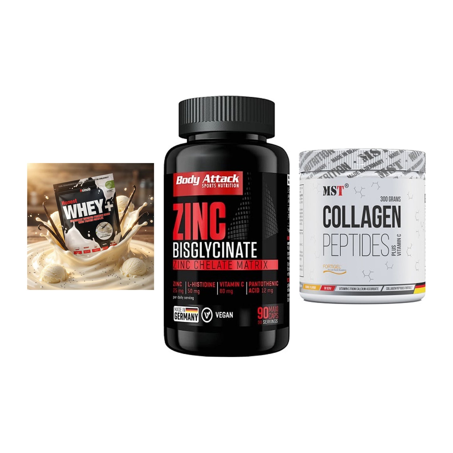 Regenerations-Set: Sinob Honest + Body Attack + MST Collagen – alle enthaltenen Artikel